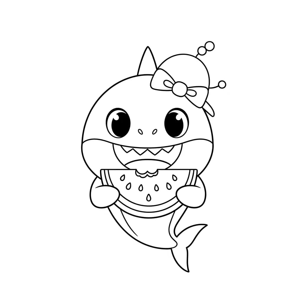 Desenho do Baby Shark para Colorir e Imprimir