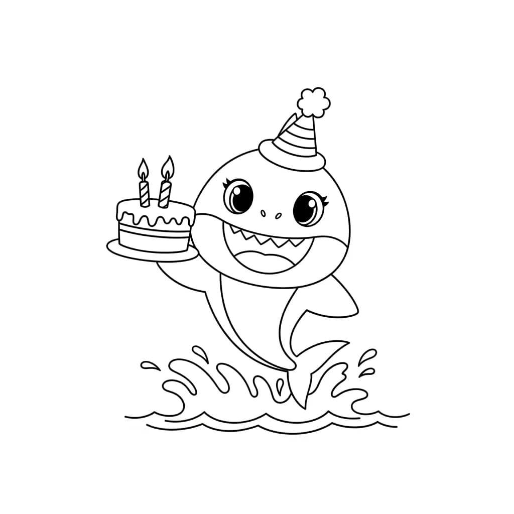 Desenho do Baby Shark para Colorir e Imprimir