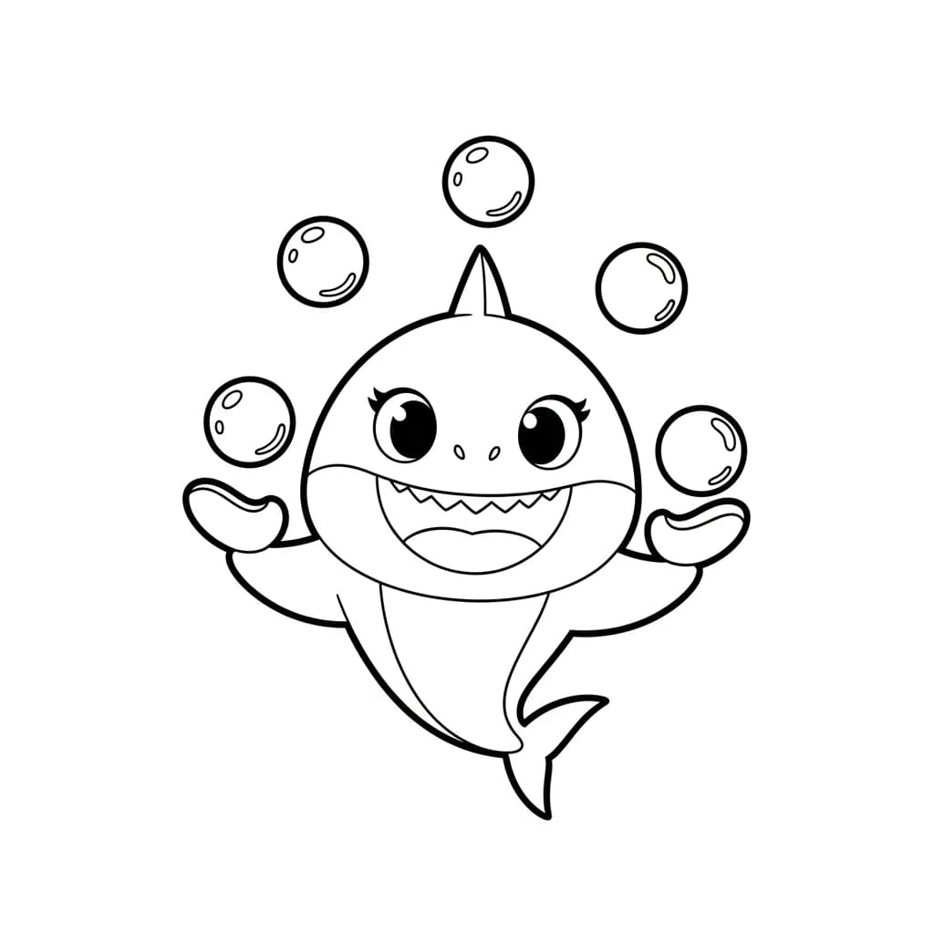 Desenho do Baby Shark para Colorir e Imprimir
