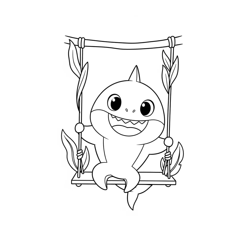 Desenho do Baby Shark para Colorir e Imprimir