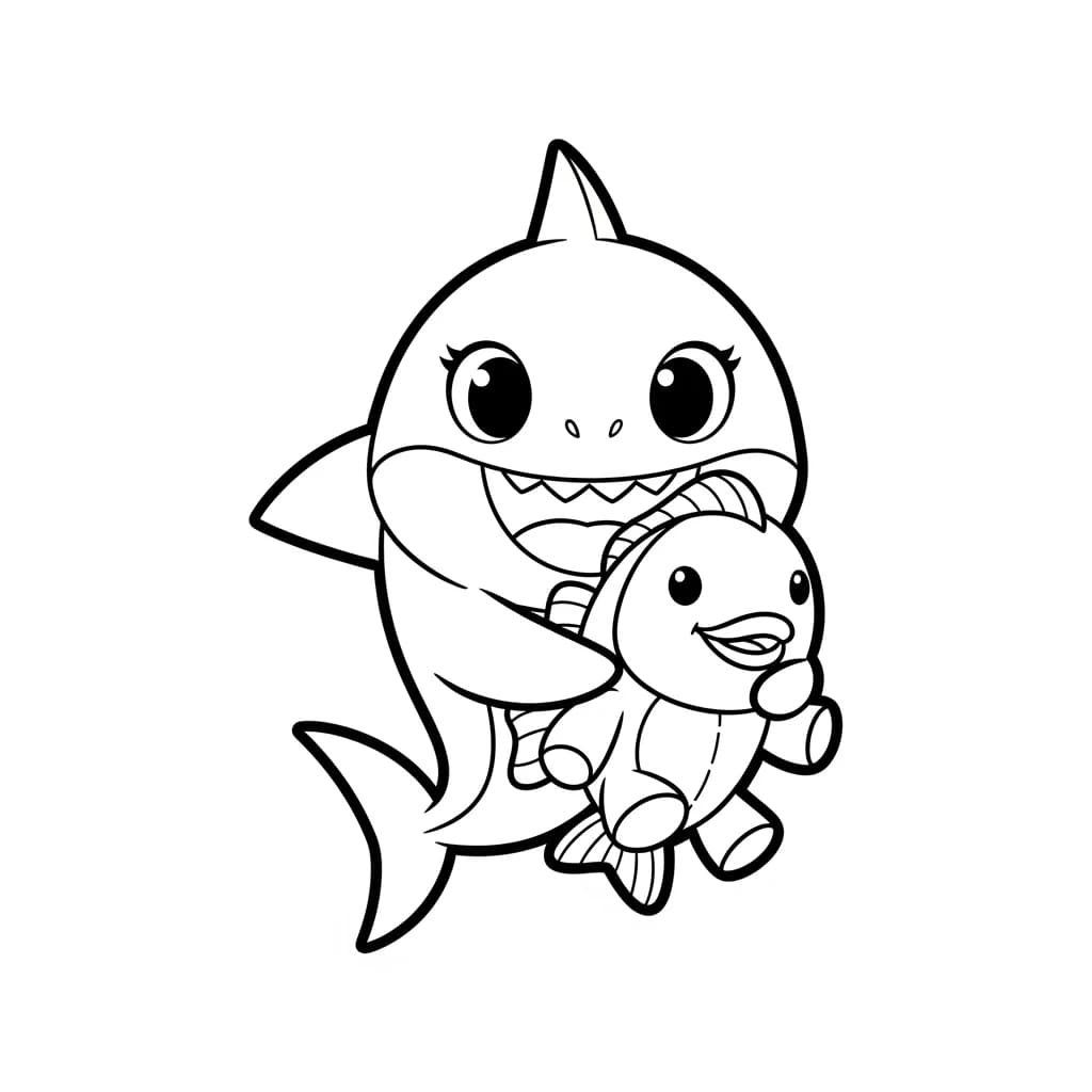 Desenho do Baby Shark para Colorir e Imprimir