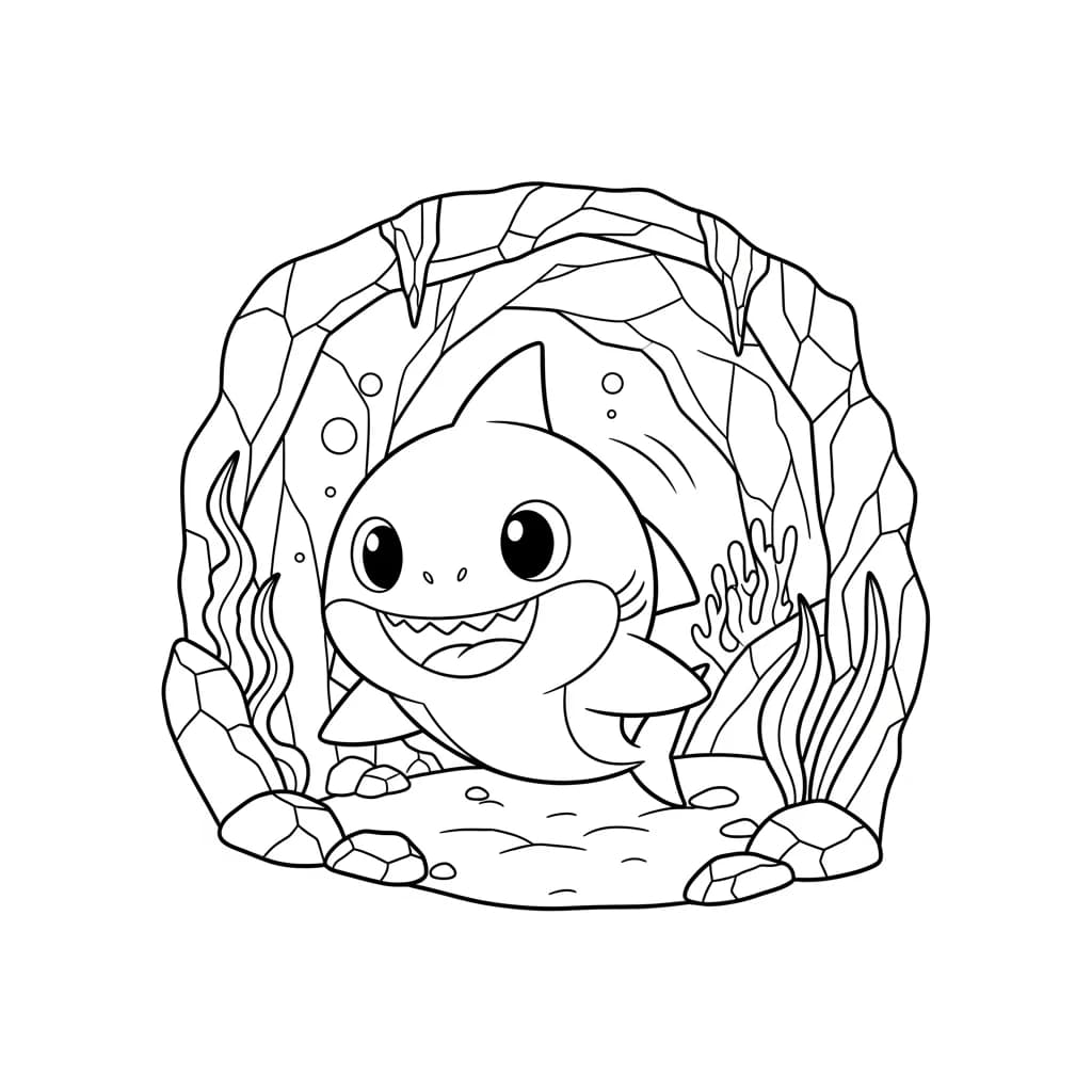 Desenho do Baby Shark para Colorir e Imprimir