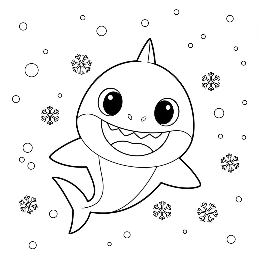 Desenho do Baby Shark para Colorir e Imprimir