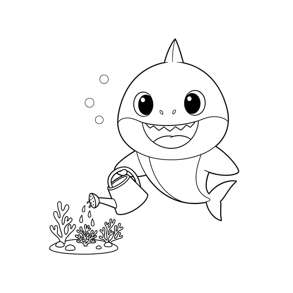 Desenho do Baby Shark para Colorir e Imprimir