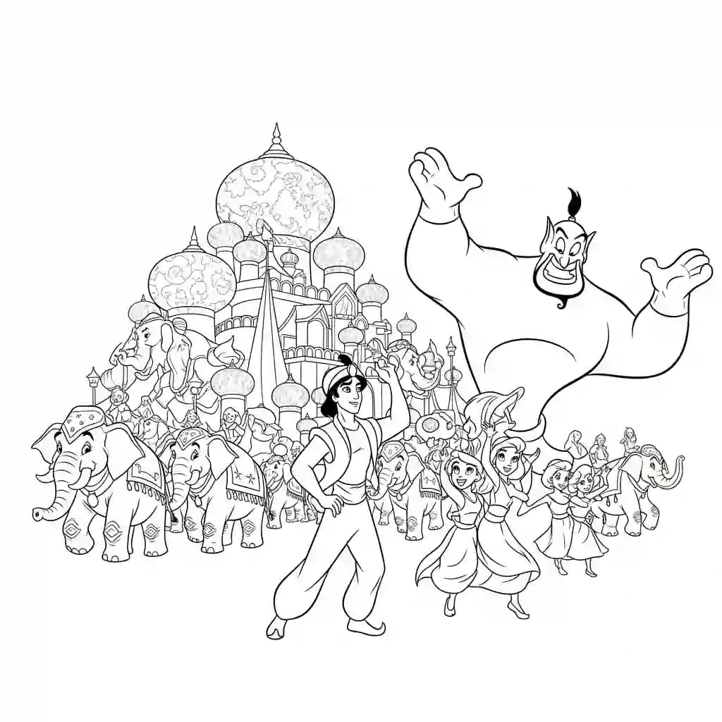 Desenhos da Aladdin para Colorir