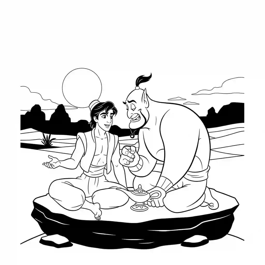 Desenhos da Aladdin para Colorir