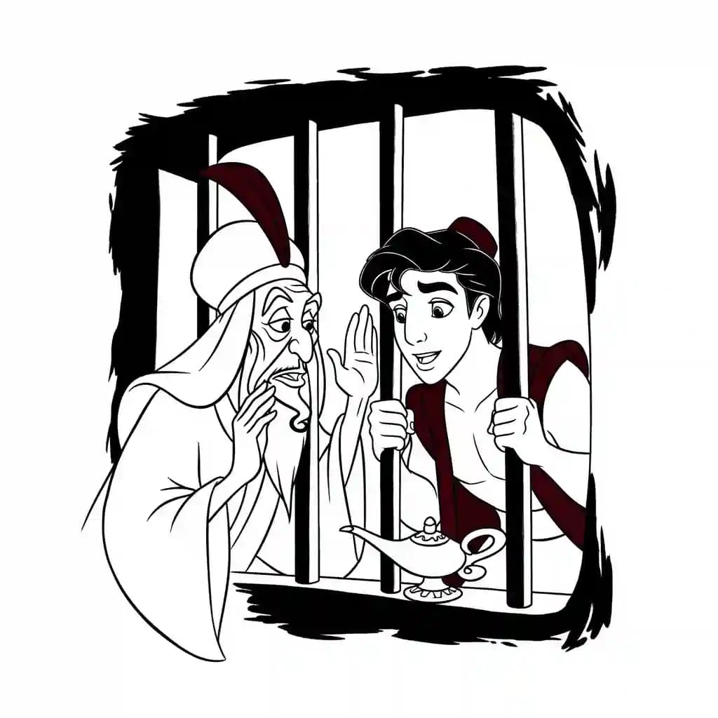 Desenhos da Aladdin para Colorir
