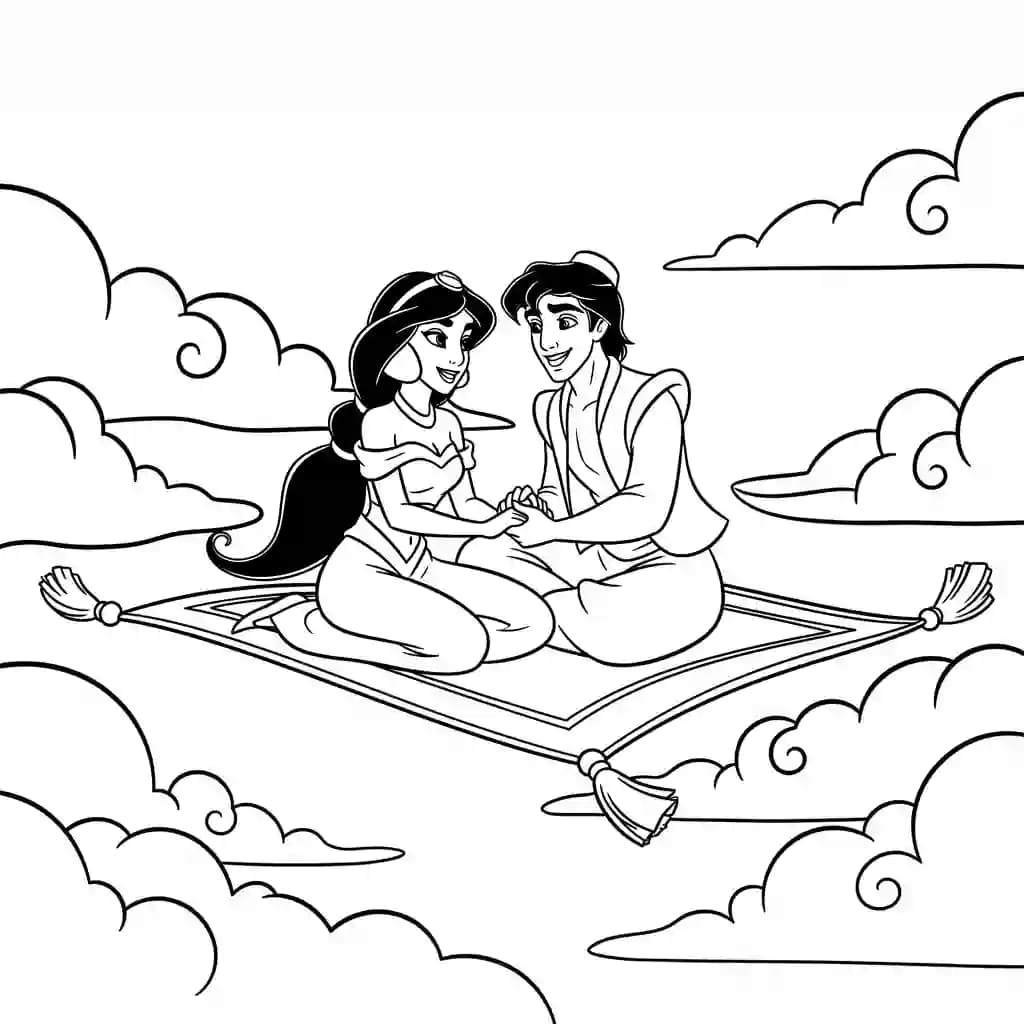Desenhos da Aladdin para Colorir