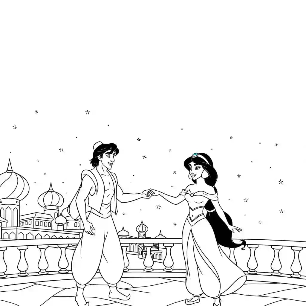 Desenhos da Aladdin para Colorir