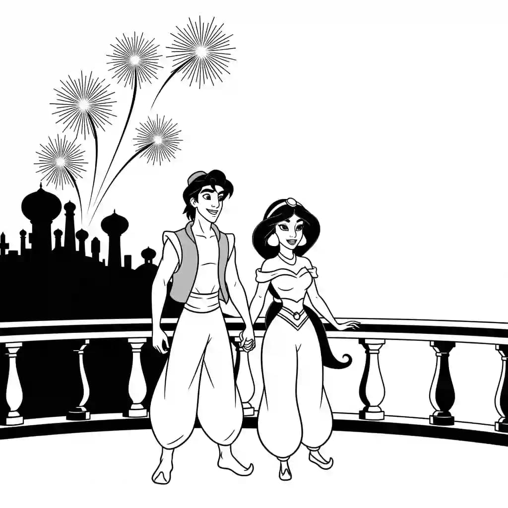 Desenhos da Aladdin para Colorir