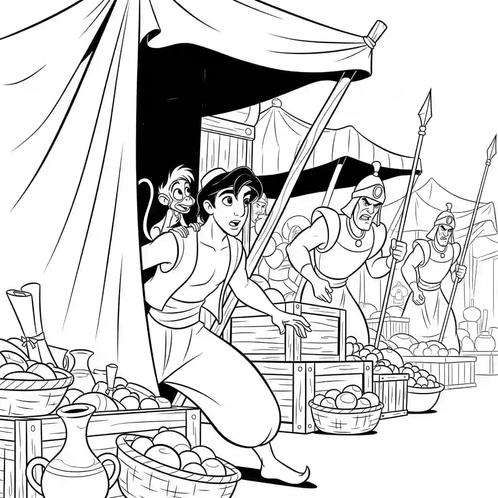 Desenhos da Aladdin para Colorir