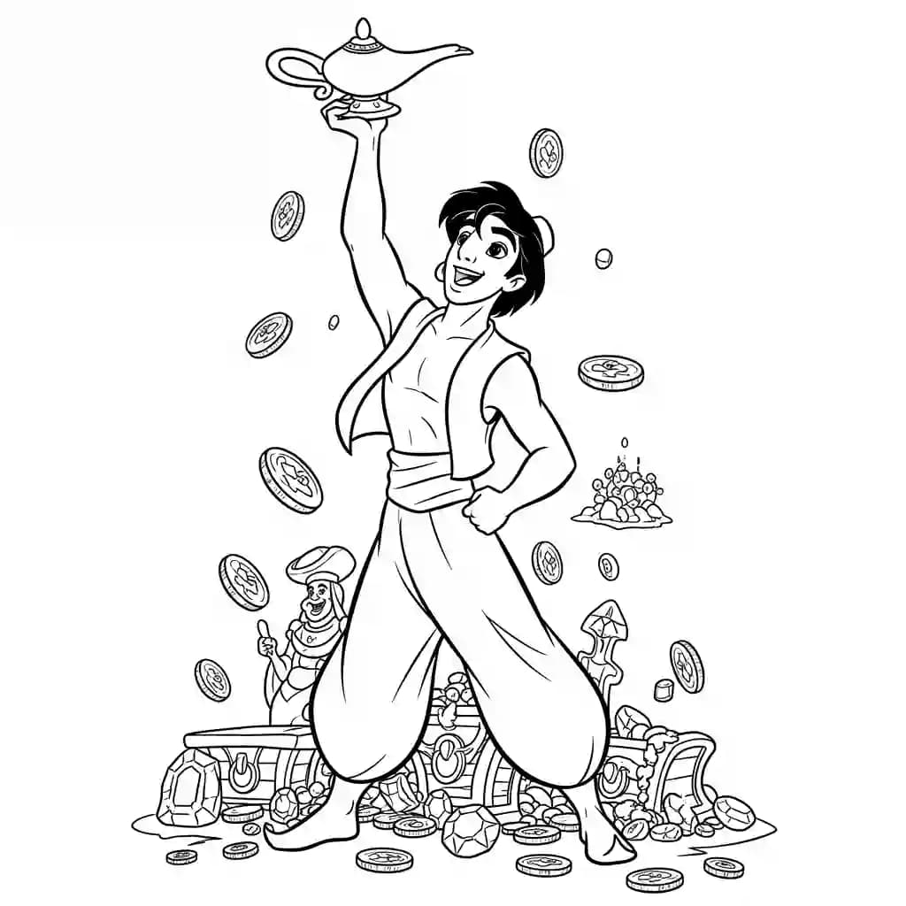 Desenhos da Aladdin para Colorir