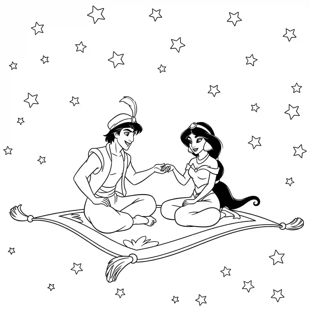 Desenhos da Aladdin para Colorir
