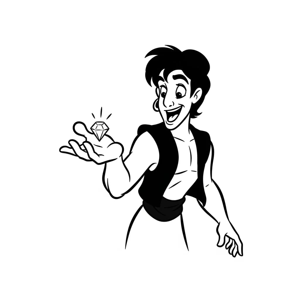 Desenhos da Aladdin para Colorir