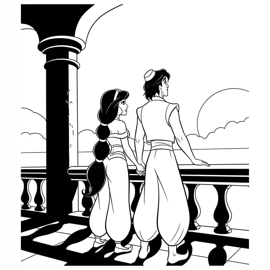 Desenhos da Aladdin para Colorir