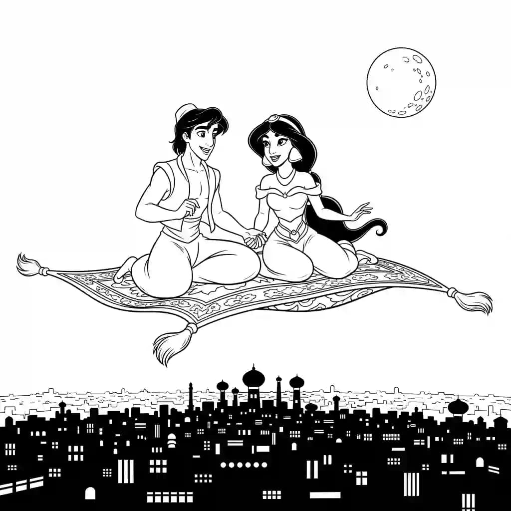 Desenhos da Aladdin para Colorir