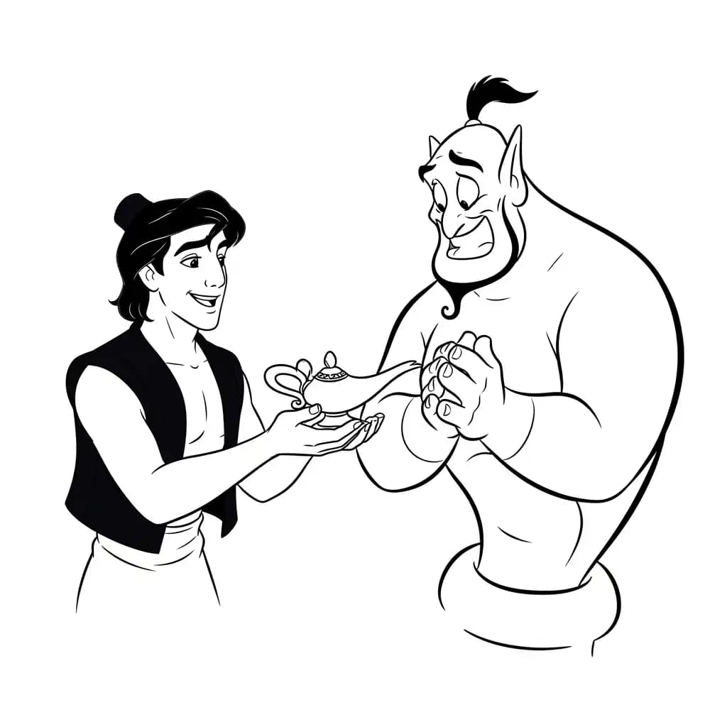 Desenhos da Aladdin para Colorir
