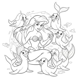 Desenhos da Ariel para Imprimir e Colorir
