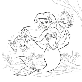 Desenhos da Ariel para Imprimir e Colorir
