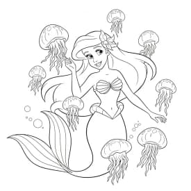 Desenhos da Ariel para Imprimir e Colorir