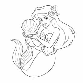Desenhos da Ariel para Imprimir e Colorir