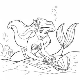 Desenhos da Ariel para Imprimir e Colorir