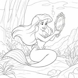 Desenhos da Ariel para Imprimir e Colorir
