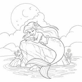 Desenhos da Ariel para Imprimir e Colorir