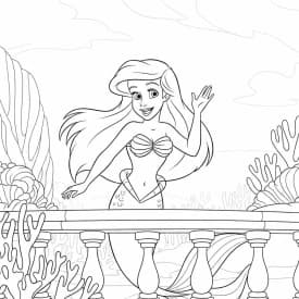 Desenhos da Ariel para Imprimir e Colorir