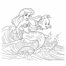Desenhos da Ariel para Imprimir e Colorir