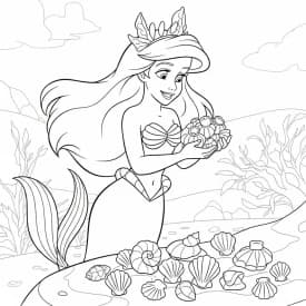 Desenhos da Ariel para Imprimir e Colorir