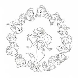 Desenhos da Ariel para Imprimir e Colorir