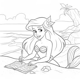 Desenhos da Ariel para Imprimir e Colorir