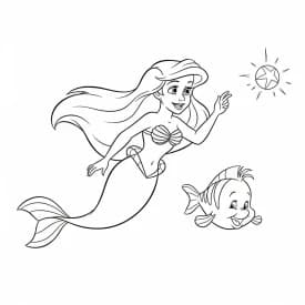Desenhos da Ariel para Imprimir e Colorir