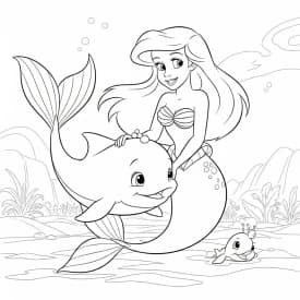 Desenhos da Ariel para Imprimir e Colorir