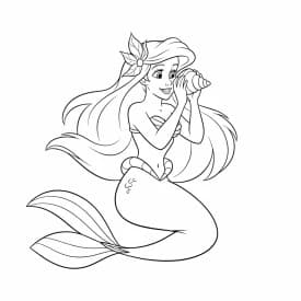 Desenhos da Ariel para Imprimir e Colorir