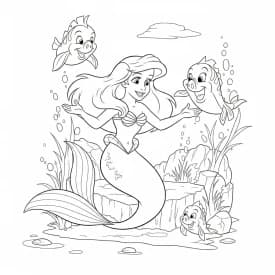 Desenhos da Ariel para Imprimir e Colorir