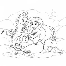 Desenhos da Ariel para Imprimir e Colorir