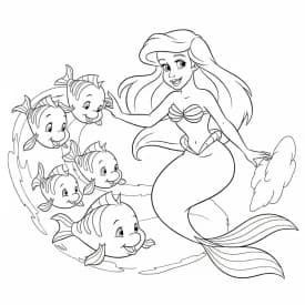 Desenhos da Ariel para Imprimir e Colorir