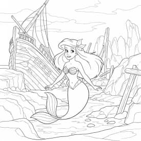 Desenhos da Ariel para Imprimir e Colorir