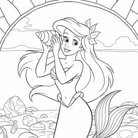 Desenhos da Ariel para Imprimir e Colorir