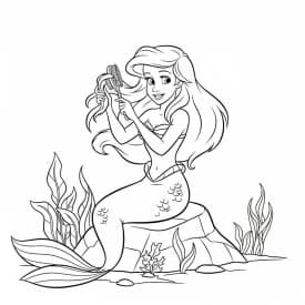 Desenhos da Ariel para Imprimir e Colorir