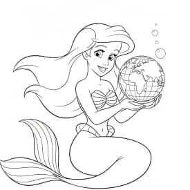Desenhos da Ariel para Imprimir e Colorir
