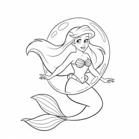 Desenhos da Ariel para Imprimir e Colorir