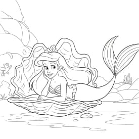 Desenhos da Ariel para Imprimir e Colorir
