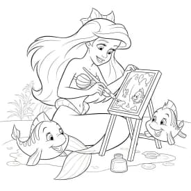 Desenhos da Ariel para Imprimir e Colorir