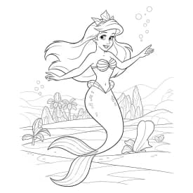 Desenhos da Ariel para Imprimir e Colorir
