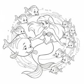 Desenhos da Ariel para Imprimir e Colorir