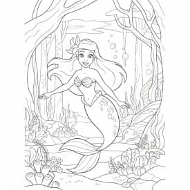 Desenhos da Ariel para Imprimir e Colorir
