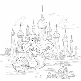 Desenhos da Ariel para Imprimir e Colorir